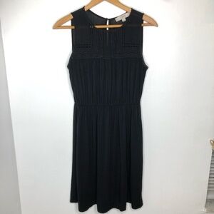 Loft Womens Black Dress Lace Detail Neckline Size‎ XS